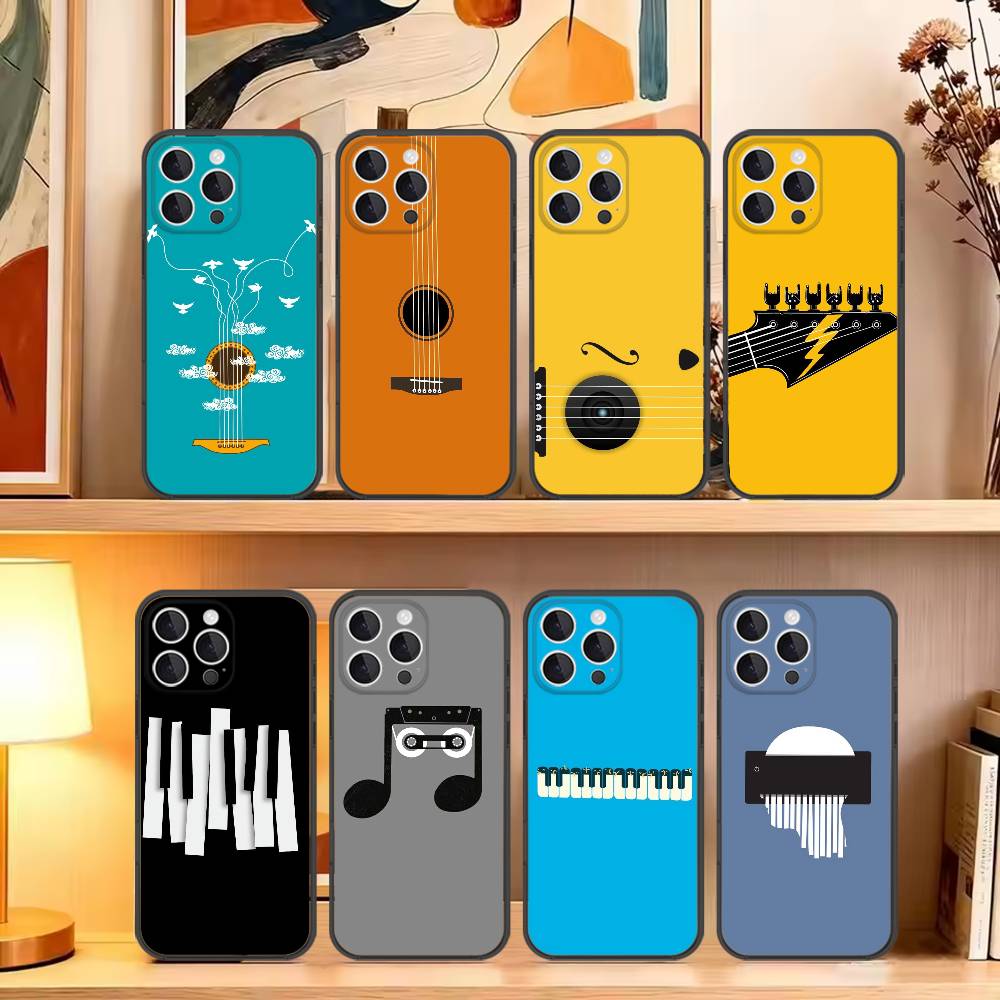 Musical Instrument Quotes - Minimalistische Flache Musikinstrument-Handyhülle für iPhone 16,