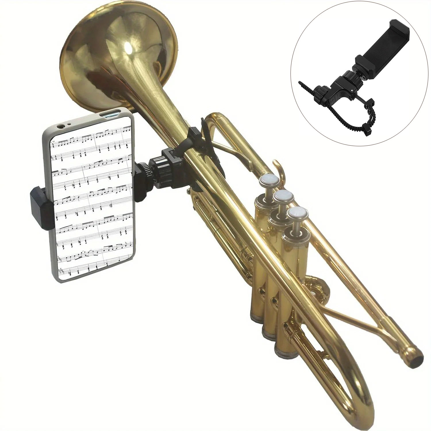 Musical Instrument Horn - Metall-Musiknotenhalter-Clip für Telefone, geeignet für Posaune,