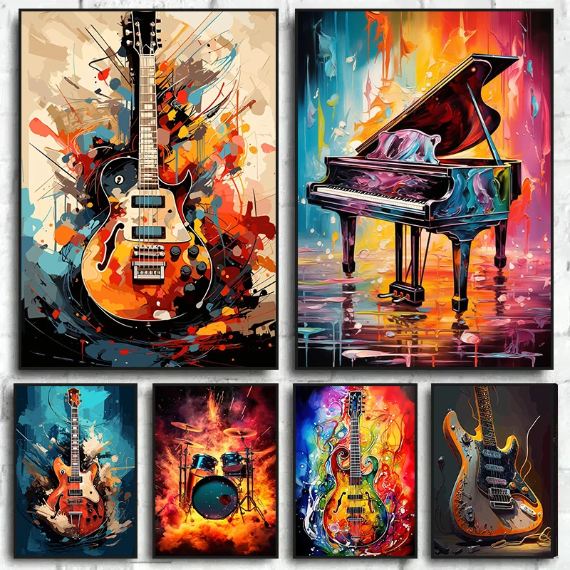 Abstrakte Farbenfrohe Kunst Mu – Musical Instrument Guitar Bewertung und Preis